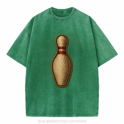 Bowling Pin  - Vintage T-shirt - Forest Mist(Green)