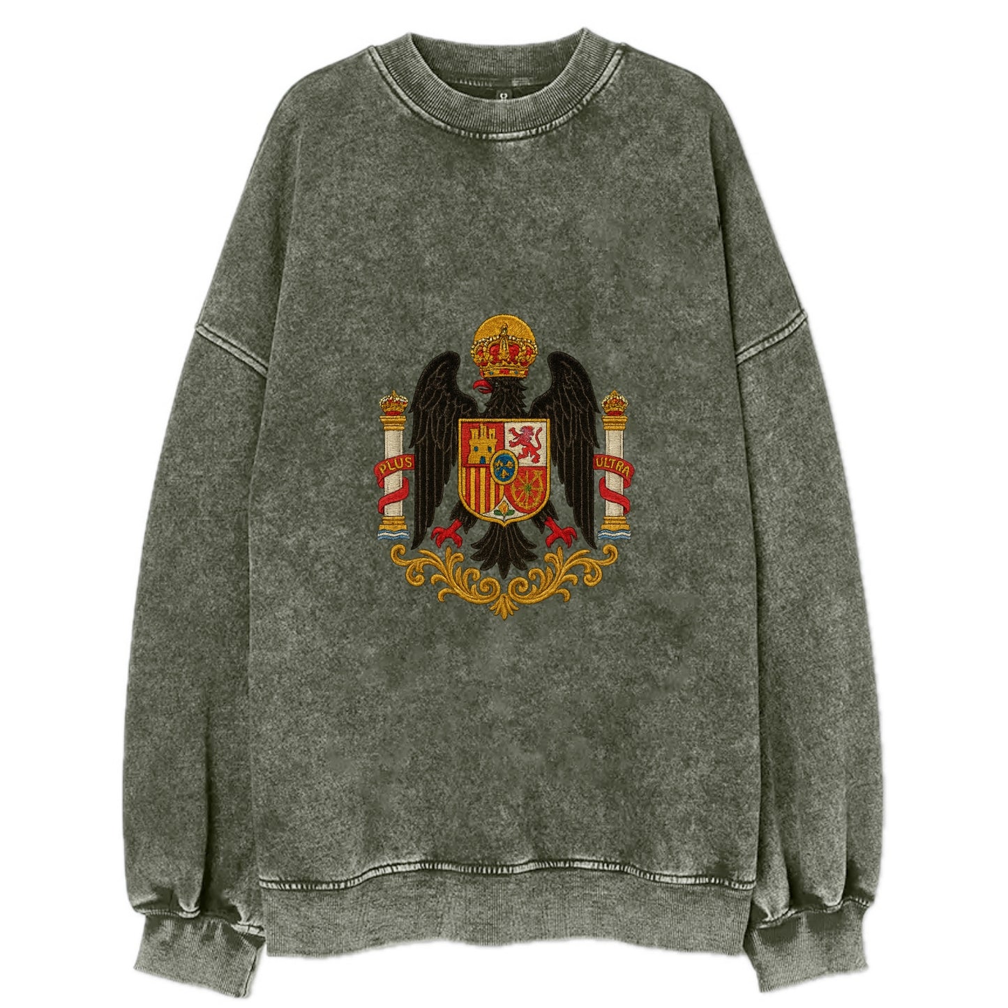 Imperial Eagle Of Spain Crest - Vintage Sweatshirt - Forest Mist(Green)