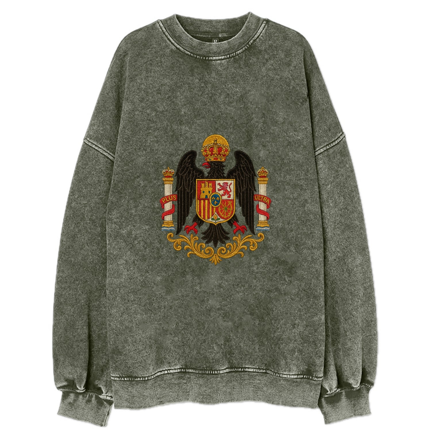 Imperial Eagle Of Spain Crest - Vintage Sweatshirt - Forest Mist(Green)