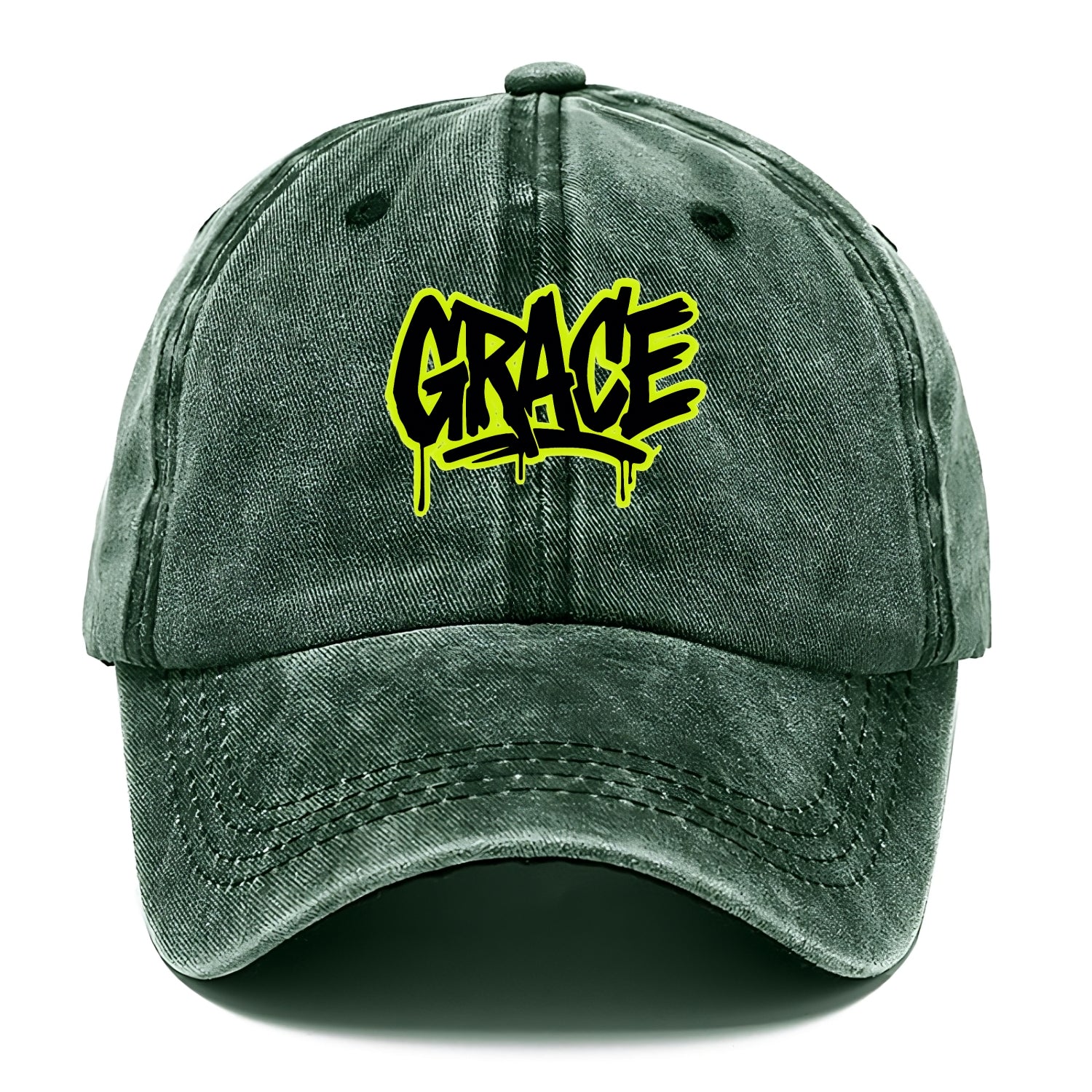 Bold typography design - "GRACE" - elegance under pressure, divine favor - Classic Cap - Forest Mist(Green)