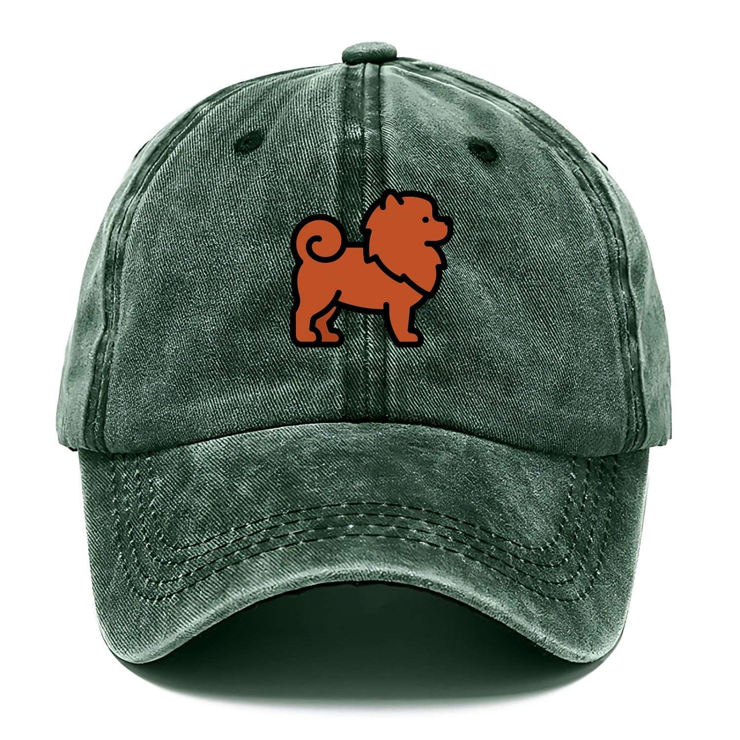 Chow Chow - Red fluffy flat side profile - Classic Cap - Forest Mist(Green)