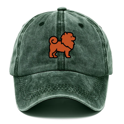 Chow Chow - Red fluffy flat side profile - Classic Cap - Forest Mist(Green)