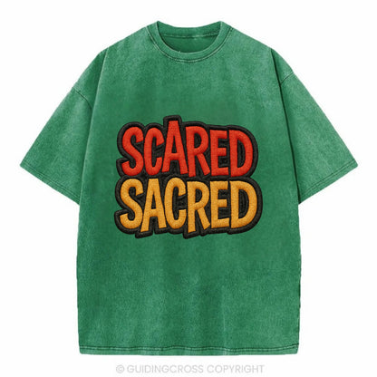 SCARED;SACRED JOURNEY Spiritual Purple Hat - Vintage T-shirt - Forest Mist(Green)