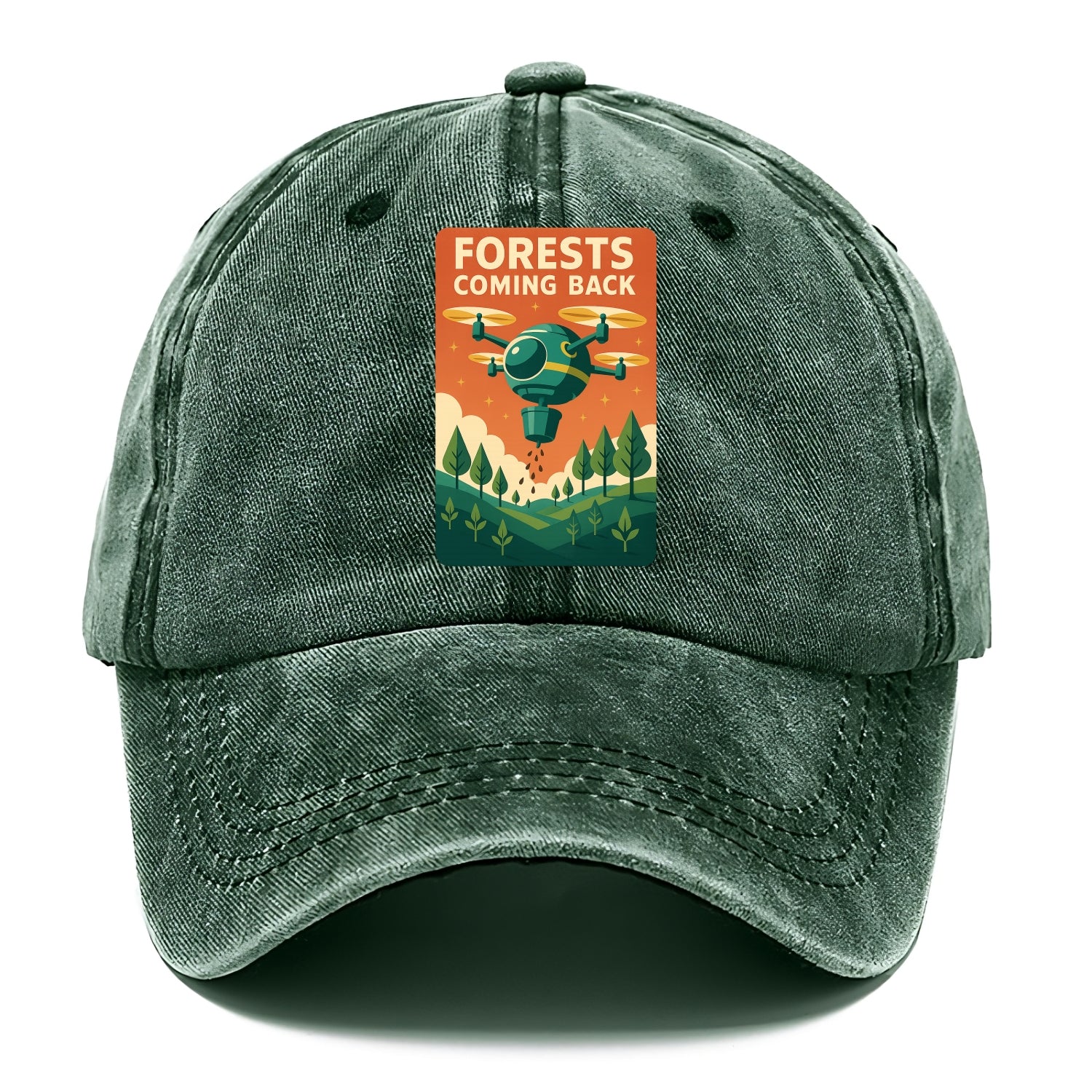 Reforestation drone planting millions of trees - "Forests Coming Back" - nature - Classic Cap - Forest Mist(Green)