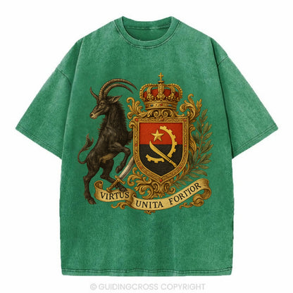 Angola Giant Sable Emblem  - Vintage T-shirt - Forest Mist(Green)