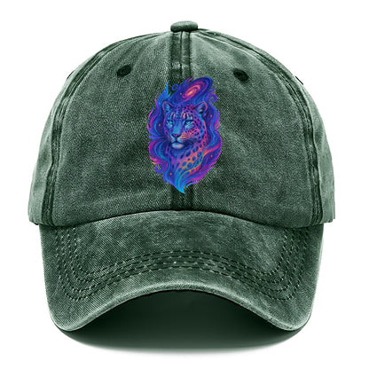 Majestic snow leopard with rainbow gradient spots, crystalline flowing patterns, - Classic Cap - Forest Mist(Green)