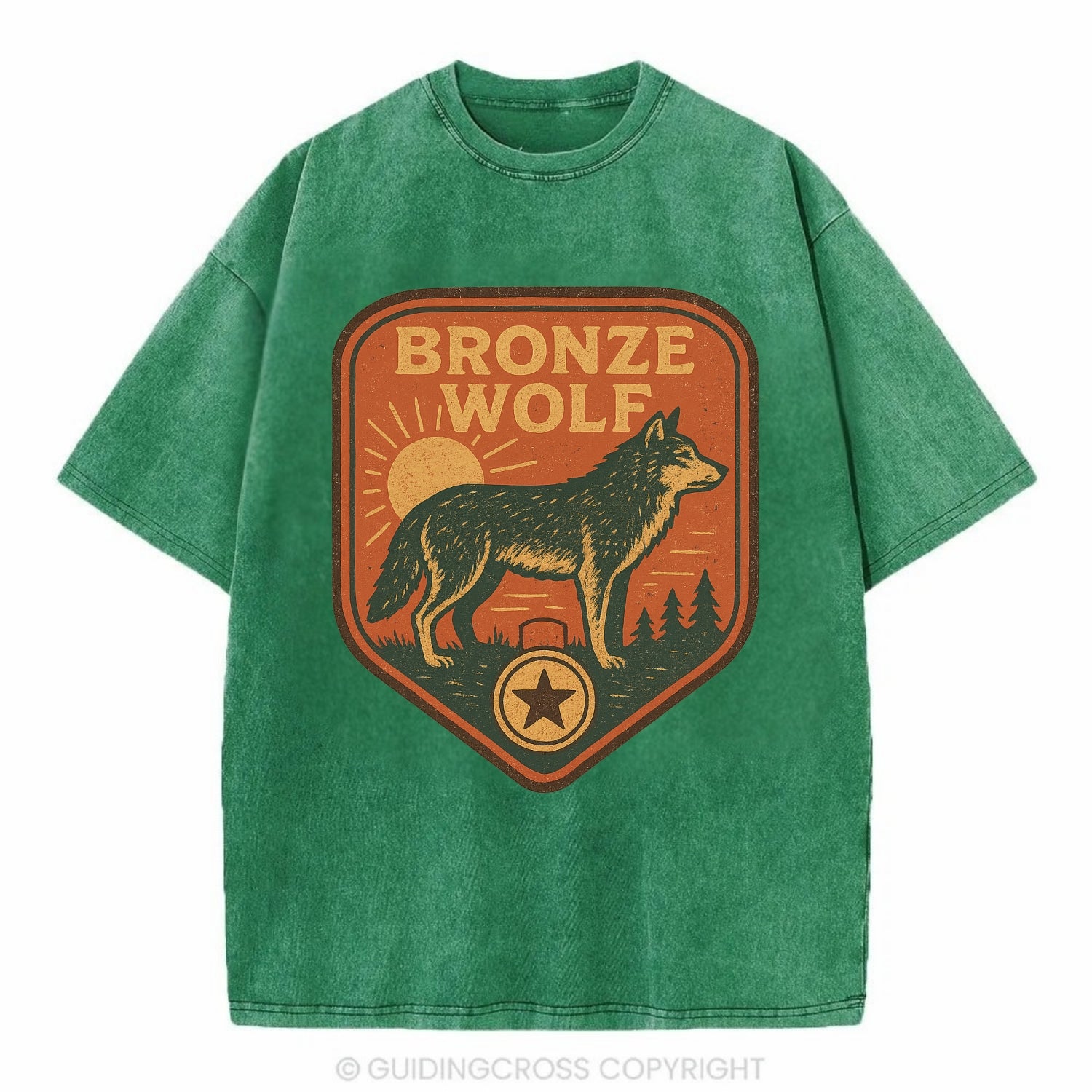 Bronze Wolf Medal  - Vintage T-shirt - Forest Mist(Green)