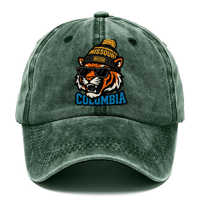 Columbia Tiger wearing Missouri beanie with Mizzou patch - Classic Cap - Forest Mist(Green)