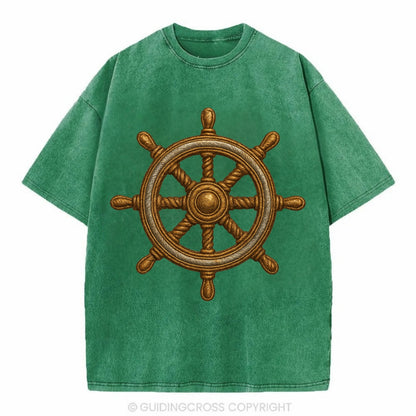 Ship's Wheel  - Vintage T-shirt - Forest Mist(Green)