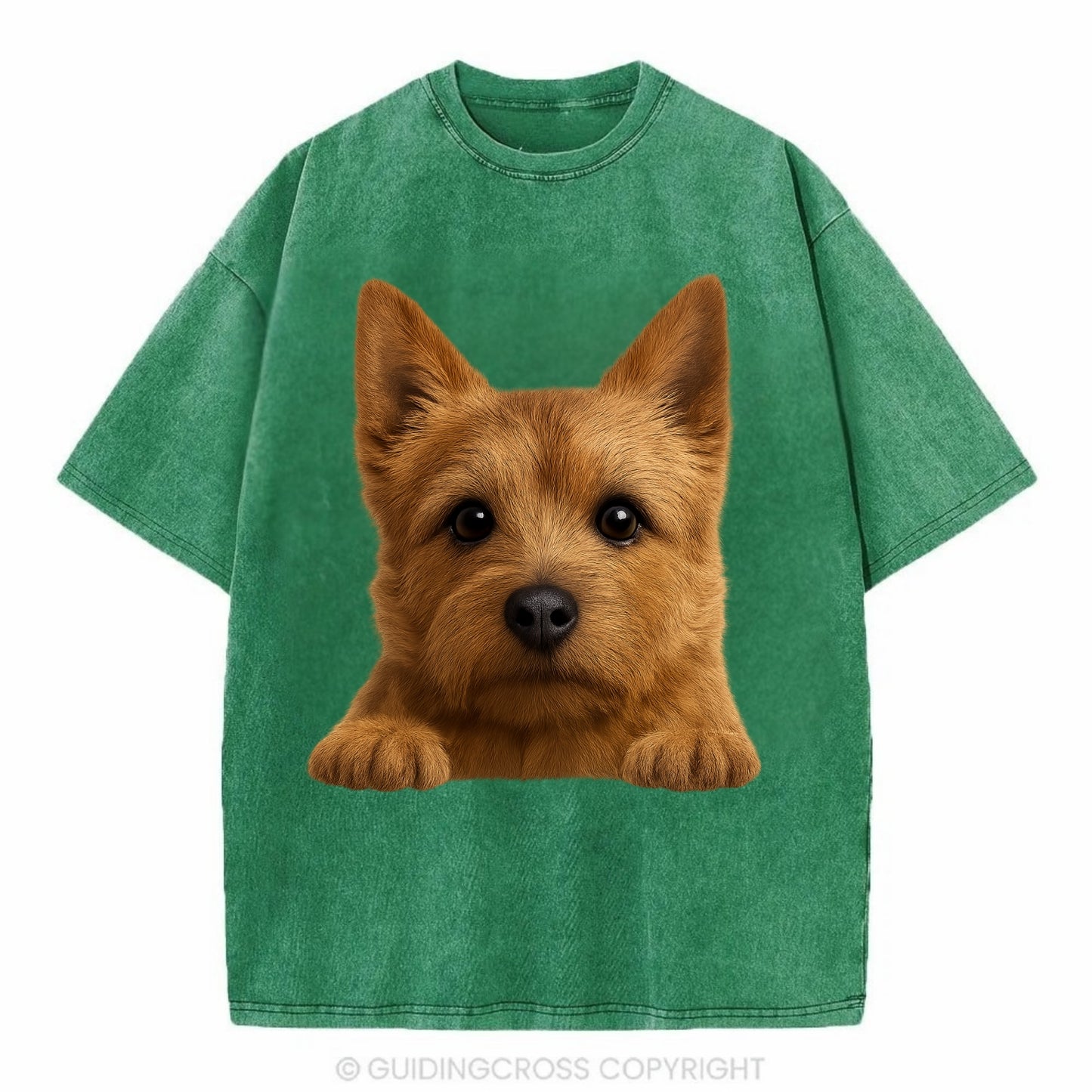 Norwich Terrier  - Vintage T-shirt - Forest Mist(Green)