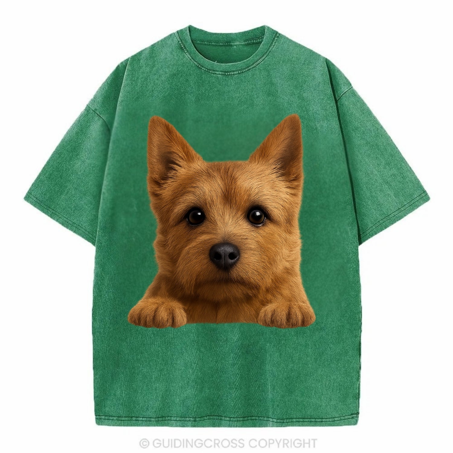 Norwich Terrier  - Vintage T-shirt - Forest Mist(Green)
