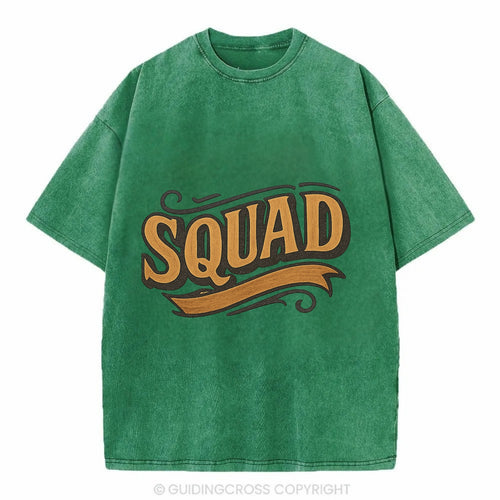 Bold typography design - SQUAD - your crew, your people - Vintage T-shirt