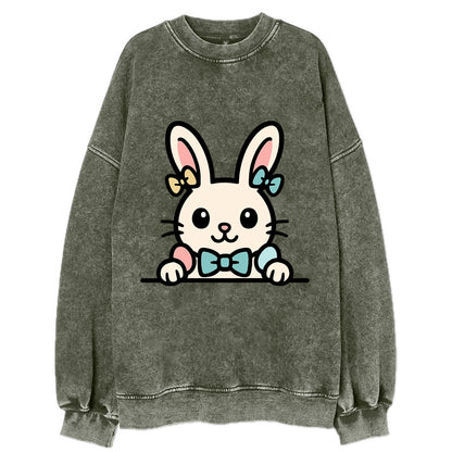Easter Bunny  - Vintage Sweatshirt - Forest Mist(Green)