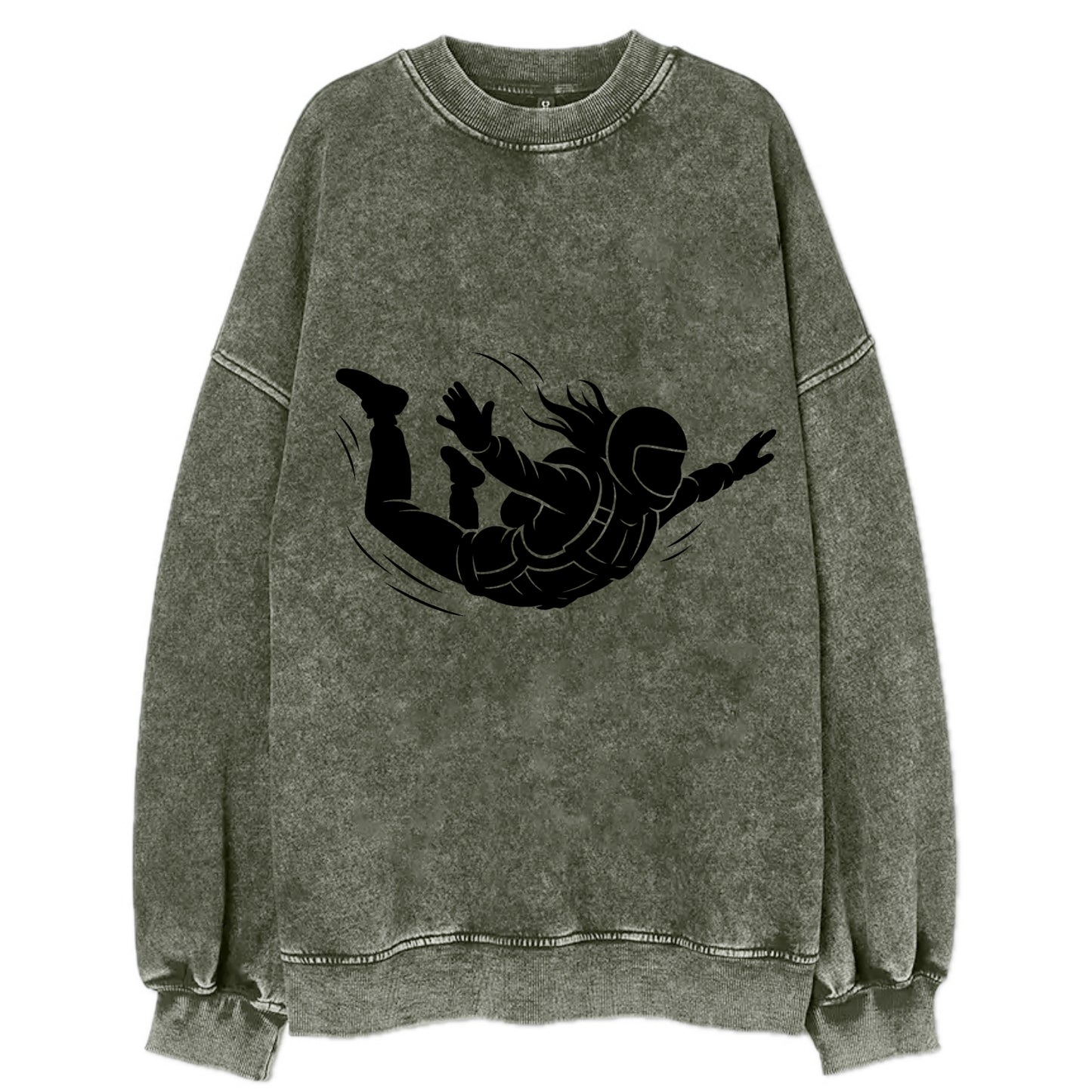 Skydiver free-fall position - Vintage Sweatshirt - Forest Mist(Green)