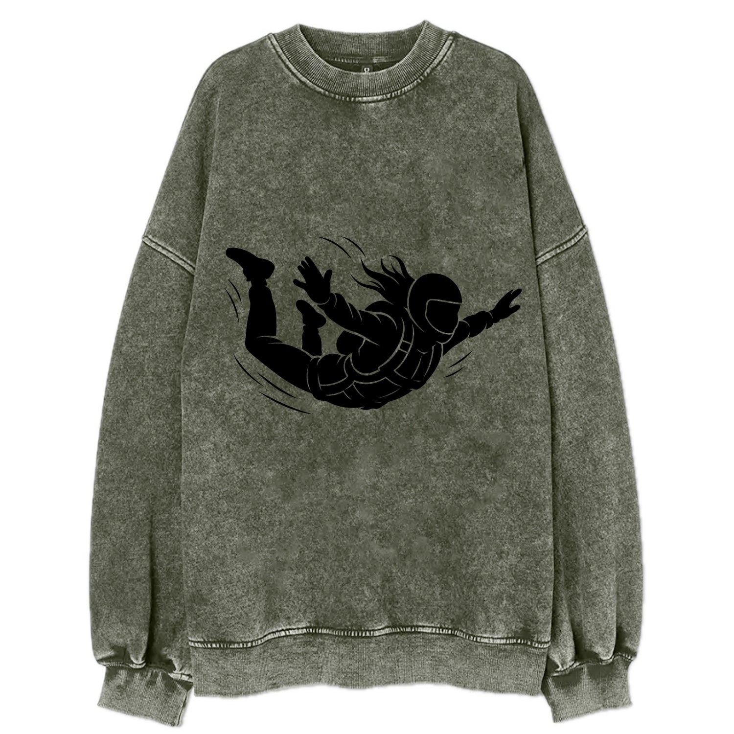 Skydiver free-fall position - Vintage Sweatshirt - Forest Mist(Green)