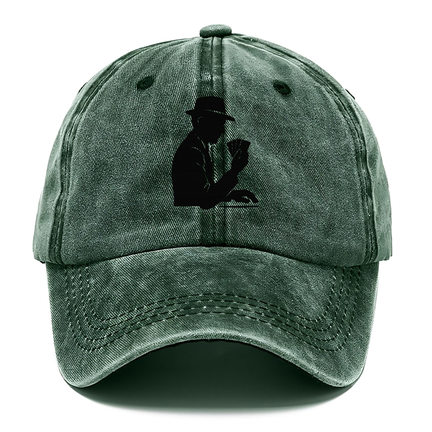Poker player with cards close - Classic Cap - Forest Mist(Green)