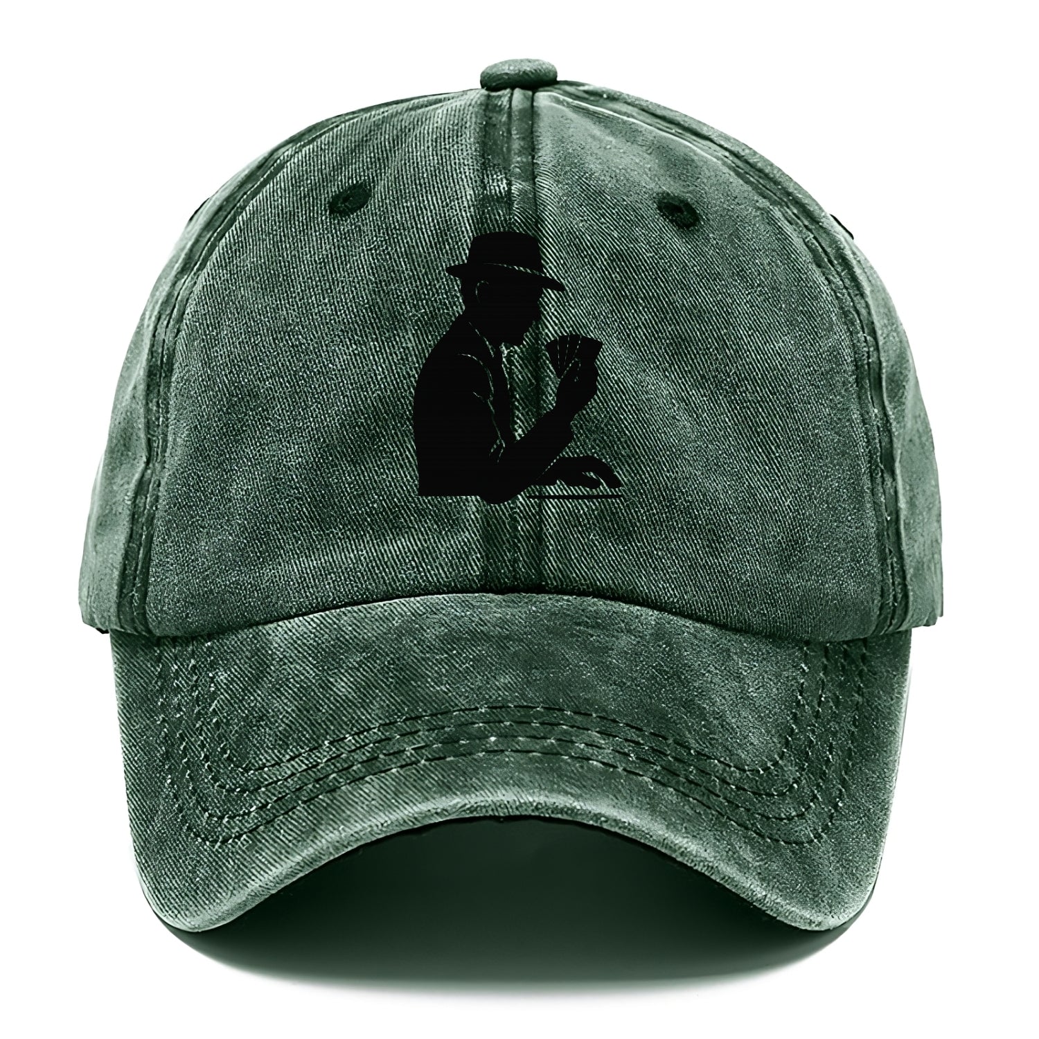 Poker player with cards close - Classic Cap - Forest Mist(Green)