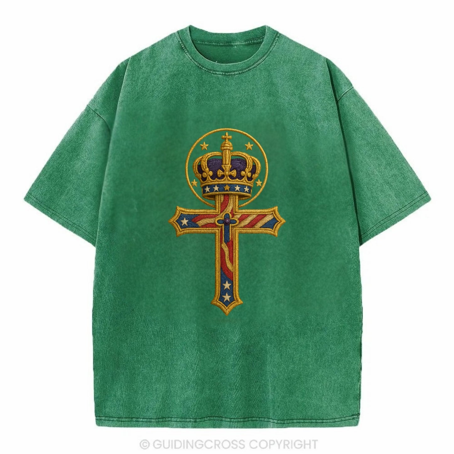 Cross and Crown  - Vintage T-shirt - Forest Mist(Green)
