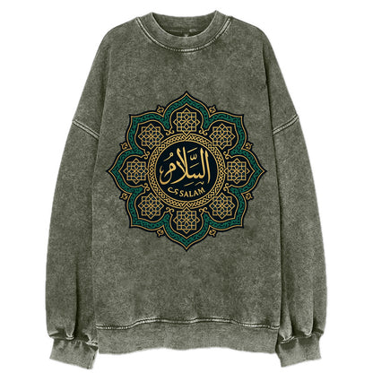 As-Salam Mandala - Vintage Sweatshirt - Forest Mist(Green)
