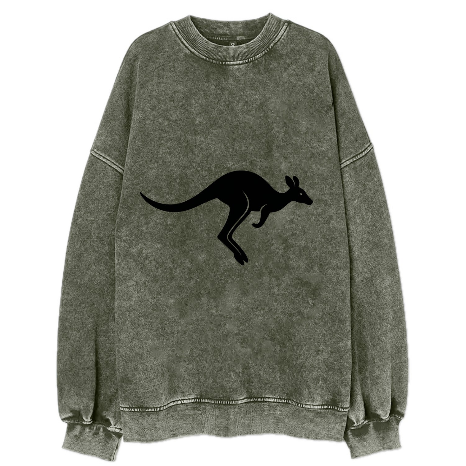 Kangaroo leaping across outback - Vintage Sweatshirt - Forest Mist(Green)