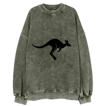 Kangaroo leaping across outback - Vintage Sweatshirt - Forest Mist(Green)