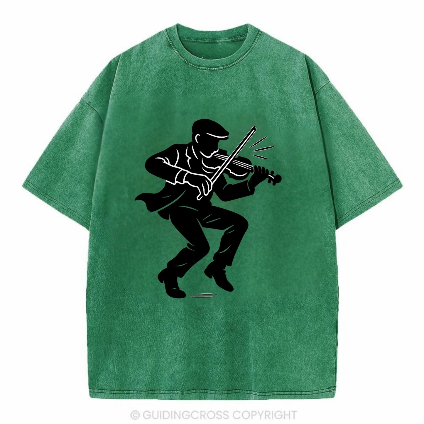 Irish folk musician traditional jig - Vintage T-shirt - Forest Mist(Green)