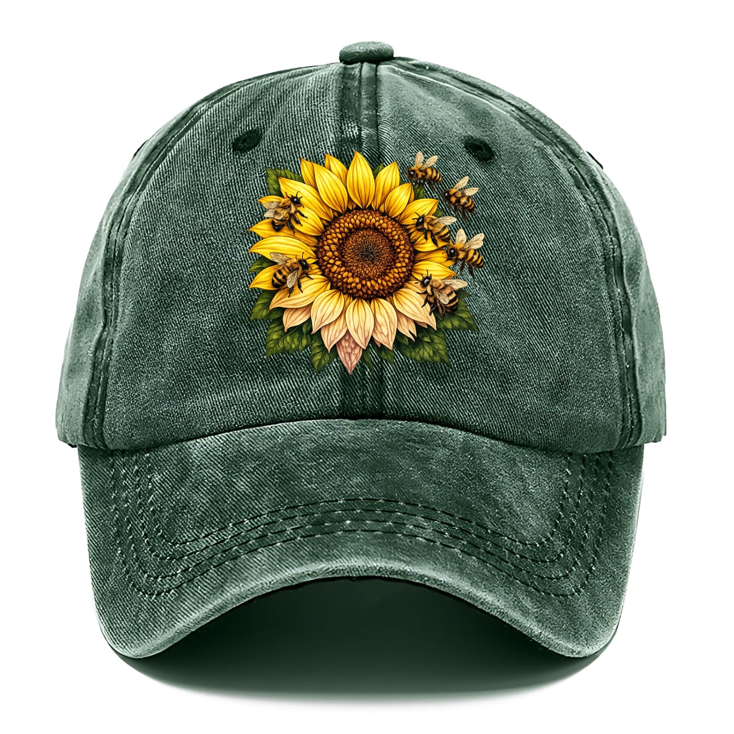Vintage Sunflower - Classic Cap - Forest Mist(Green)