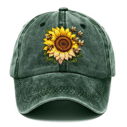 Vintage Sunflower - Classic Cap - Forest Mist(Green)
