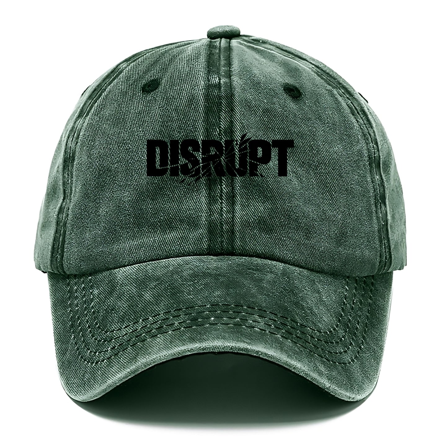 Bold typography design - "DISRUPT" - breaking patterns, changing game - Classic Cap - Forest Mist(Green)
