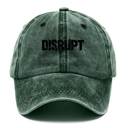 Bold typography design - "DISRUPT" - breaking patterns, changing game - Classic Cap - Forest Mist(Green)