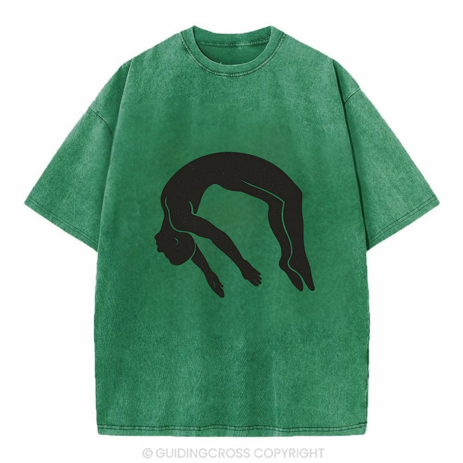 Gymnast doing a backflip - Vintage T-shirt - Forest Mist(Green)