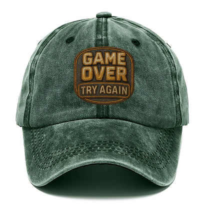 Game Over Try Again  - Classic Cap - Forest Mist(Green)
