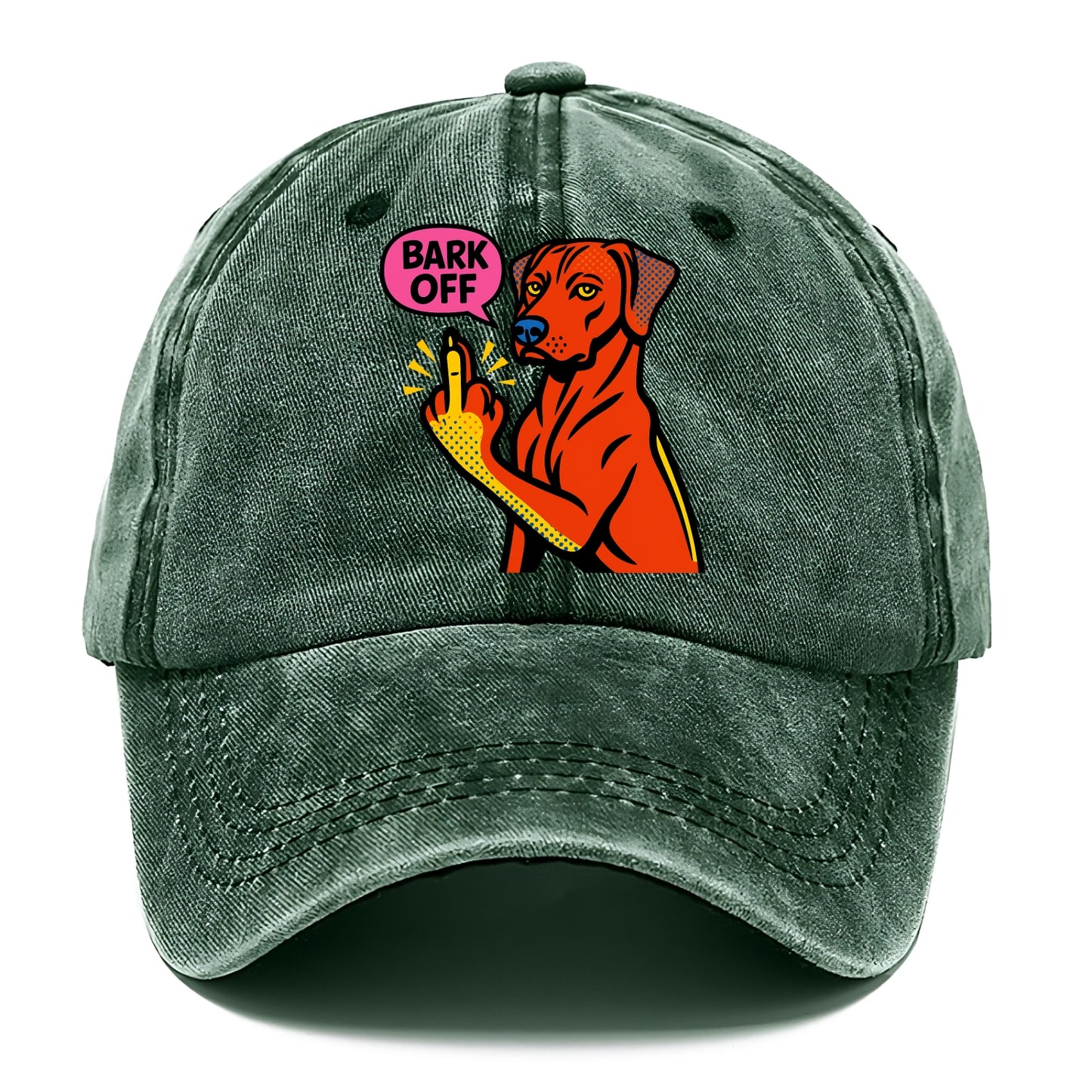 Rhodesian Ridgeback with distinctive ridge on back, athletic muscular paw up - Classic Cap - Forest Mist(Green)