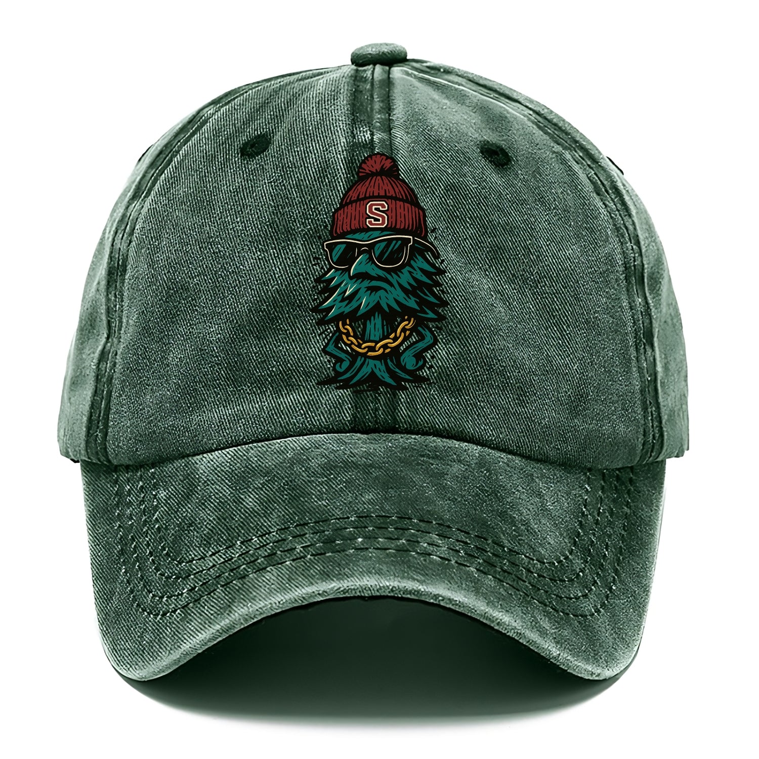 Palo Alto Tree wearing Stanford beanie with S patch - Classic Cap - Forest Mist(Green)