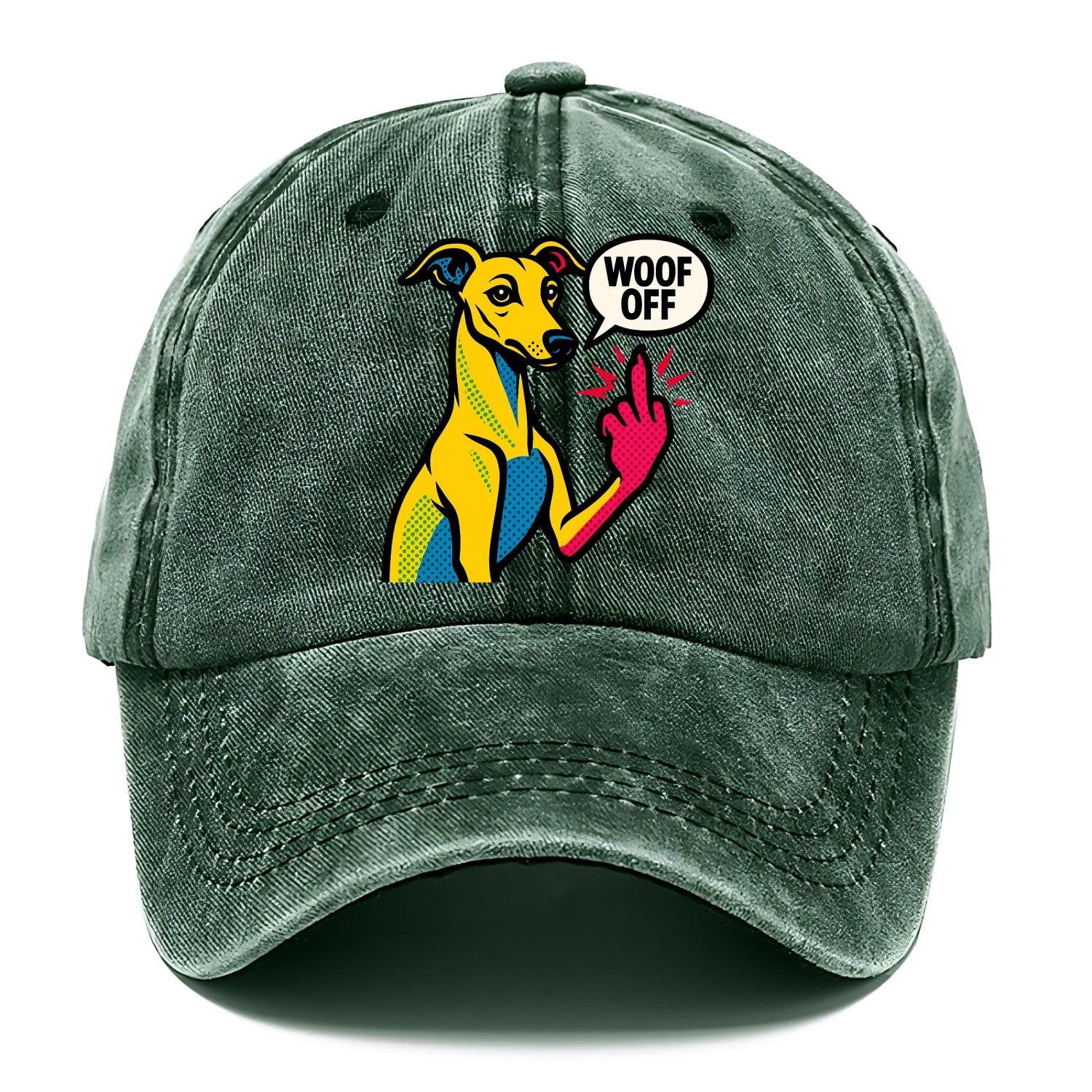 Whippet sleek athletic greyhound-like, elegant long paw giving sass - Classic Cap - Forest Mist(Green)