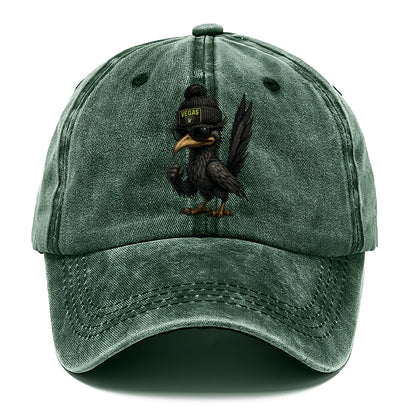 Vegas Roadrunner wearing Raiders beanie with neon patch and wayfarer sunglasses - Classic Cap - Forest Mist(Green)