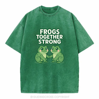 Frogs Together Strong 2 - Vintage T-shirt - Forest Mist(Green)