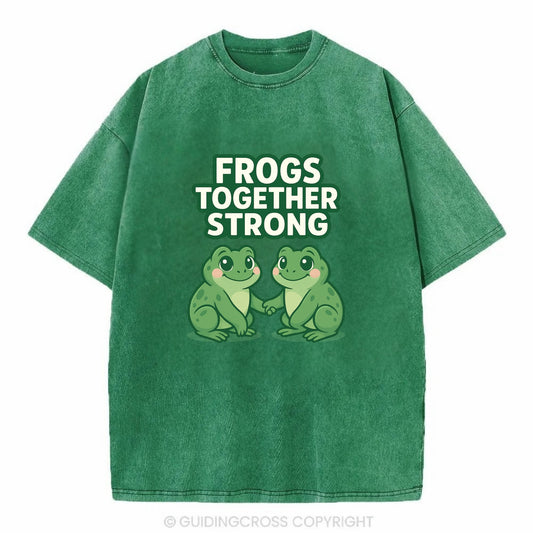 Frogs Together Strong 2 - Vintage T-shirt - Forest Mist(Green)