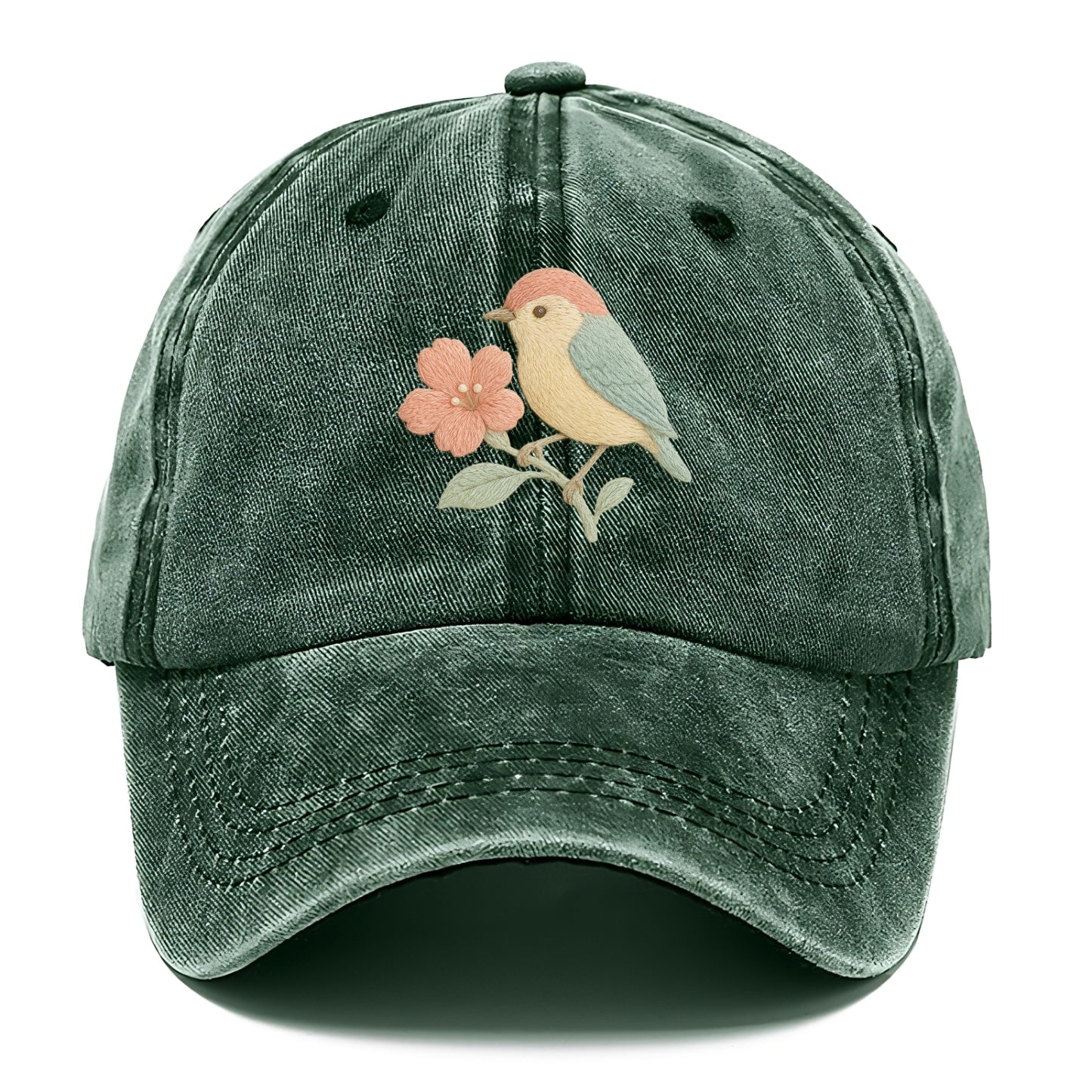 Peach Flowerpecker - Classic Cap - Forest Mist(Green)