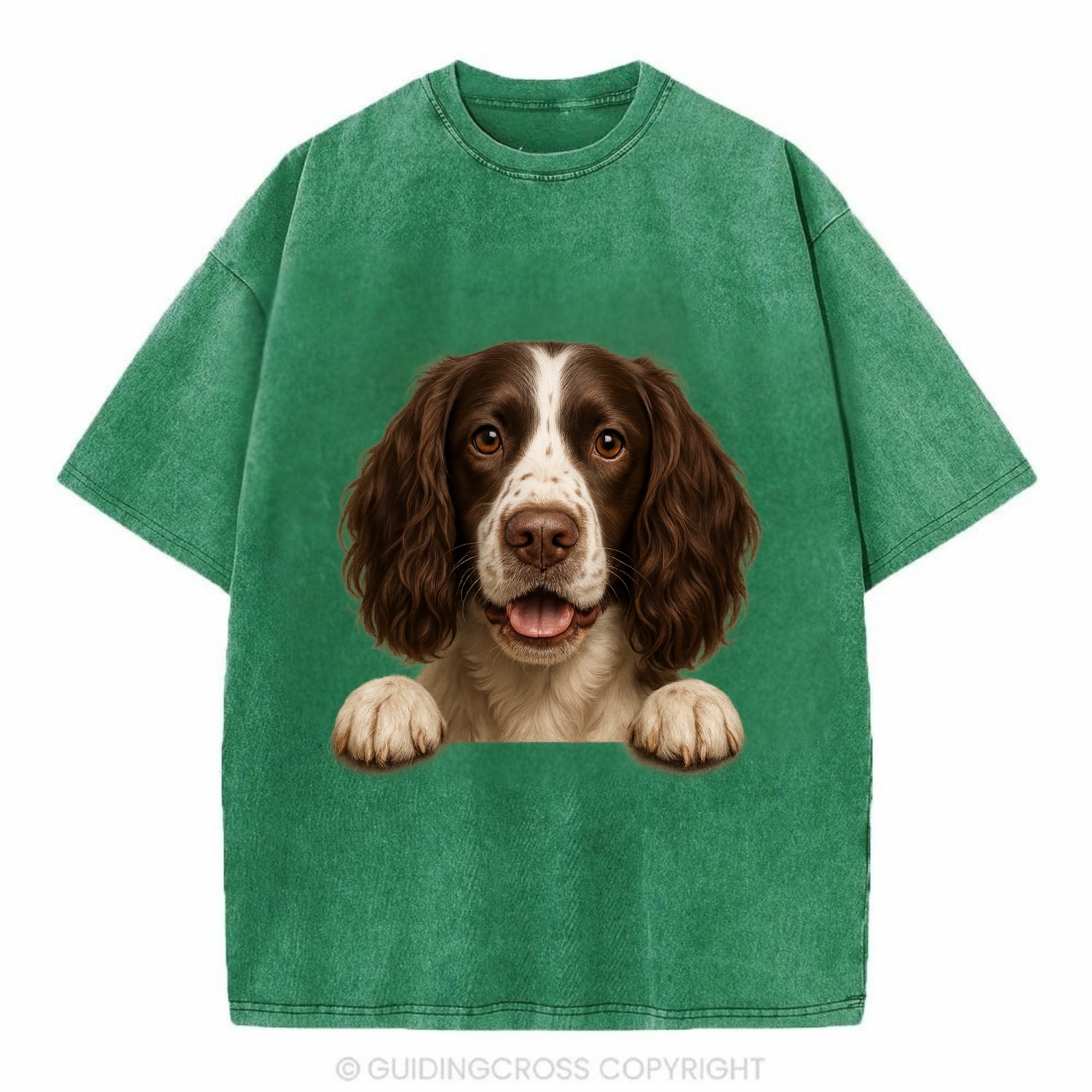 English Springer Spaniel  - Vintage T-shirt - Forest Mist(Green)