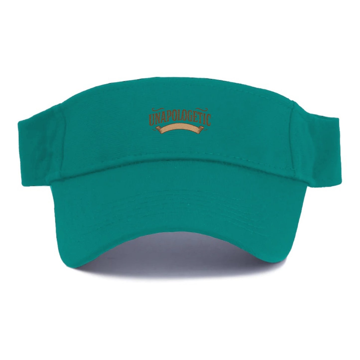 Bold typography design - "UNAPOLOGETIC" - no regrets, owning it - Visor - Forest Mist(Green)
