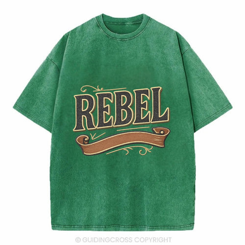 Bold typography design - REBEL - nonconformist, rule breaker, independent - Vintage T-shirt