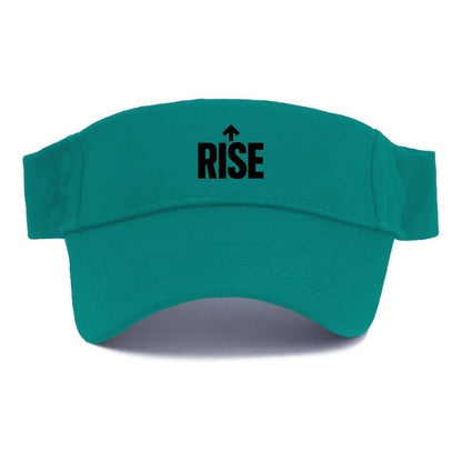 Bold typography design - "RISE" - getting up, ascending, elevating - Visor - Forest Mist(Green)