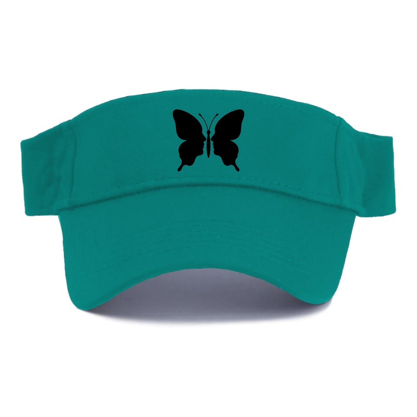Butterfly wings - negative space reveals hidden faces or patterns - Visor - Forest Mist(Green)