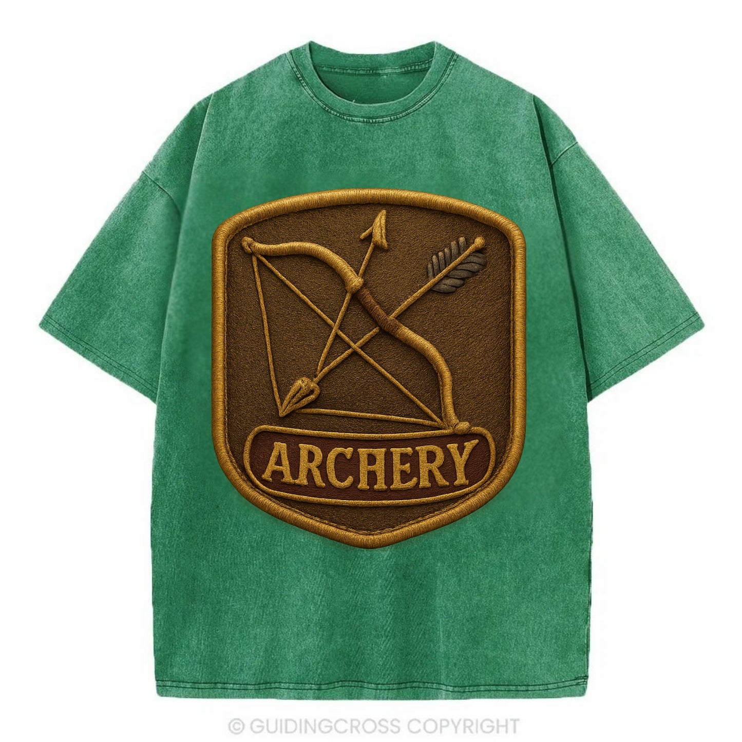 Bow and arrow crossed - archery enthusiast - Vintage T-shirt - Forest Mist(Green)