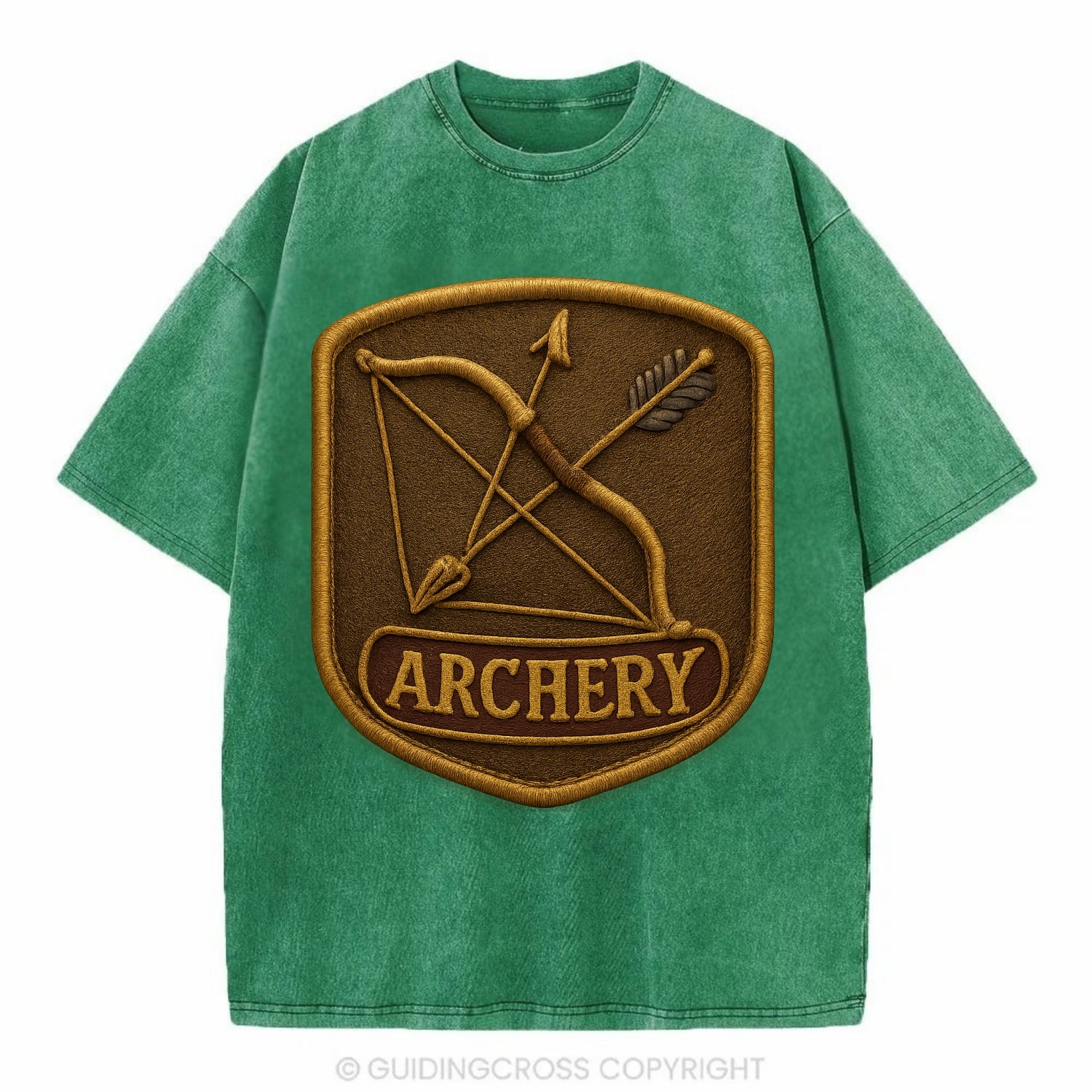 Bow and arrow crossed - archery enthusiast - Vintage T-shirt - Forest Mist(Green)