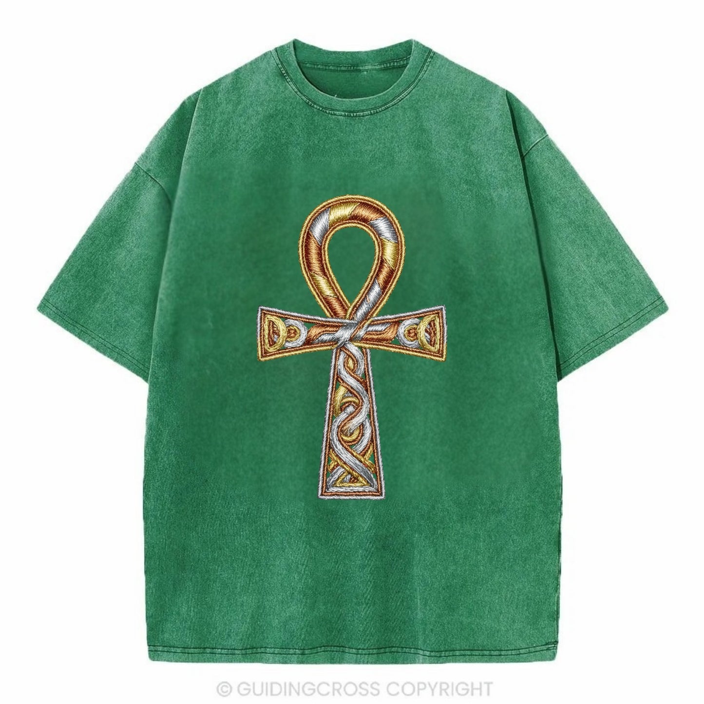 Ankh of Life - Vintage T-shirt - Forest Mist(Green)