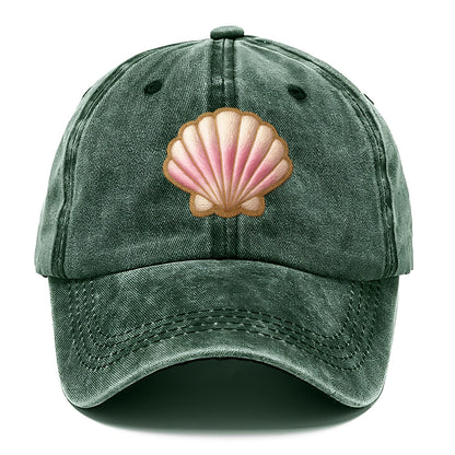 SEASHELL SCALLOP - scallop shell in cream and pink , beach - Classic Cap - Forest Mist(Green)