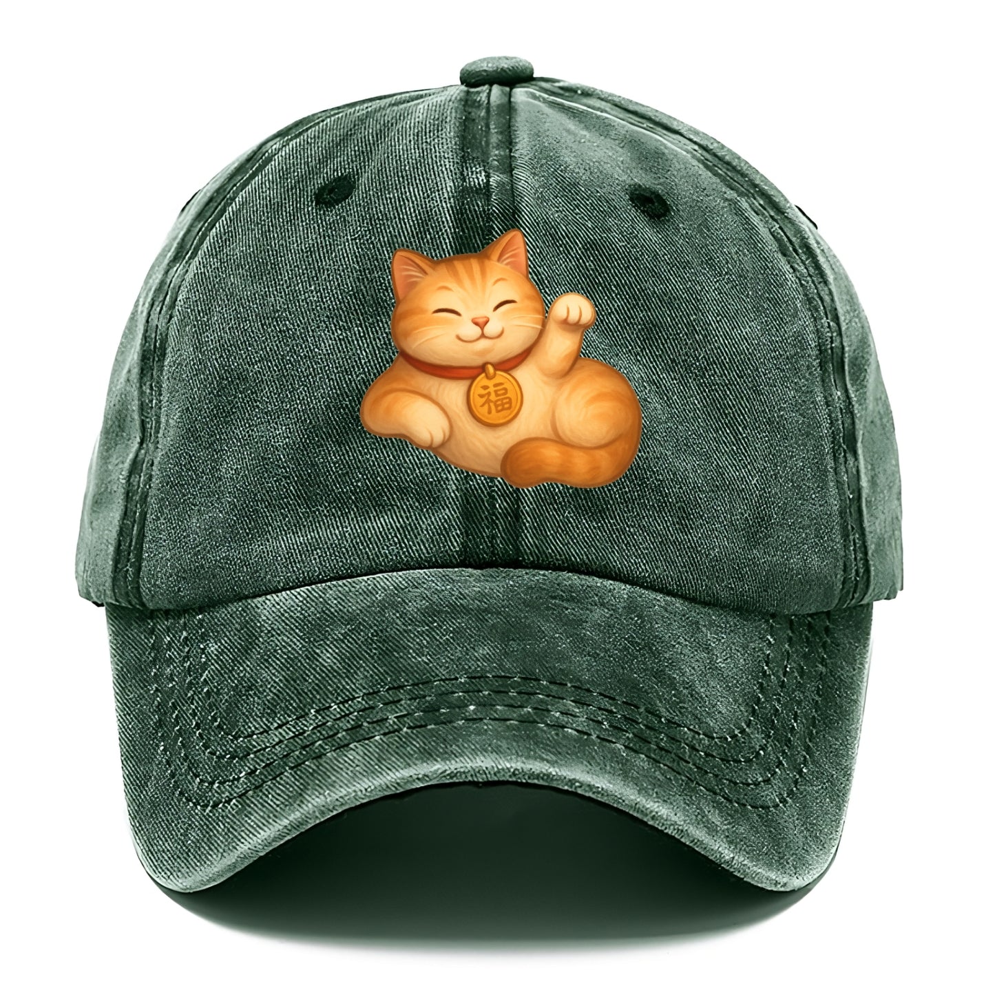Maneki Neko Pose - Classic Cap - Forest Mist(Green)
