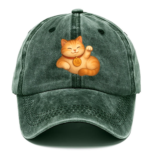 Maneki Neko Pose - Classic Cap - Forest Mist(Green)